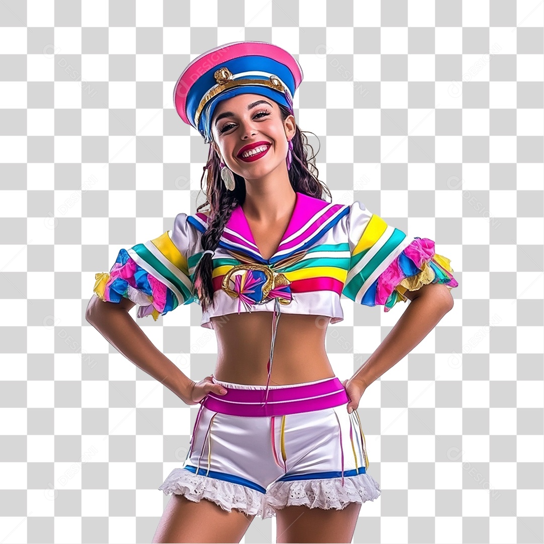 Mulher com Fantasia de Carnaval PNG Transparente