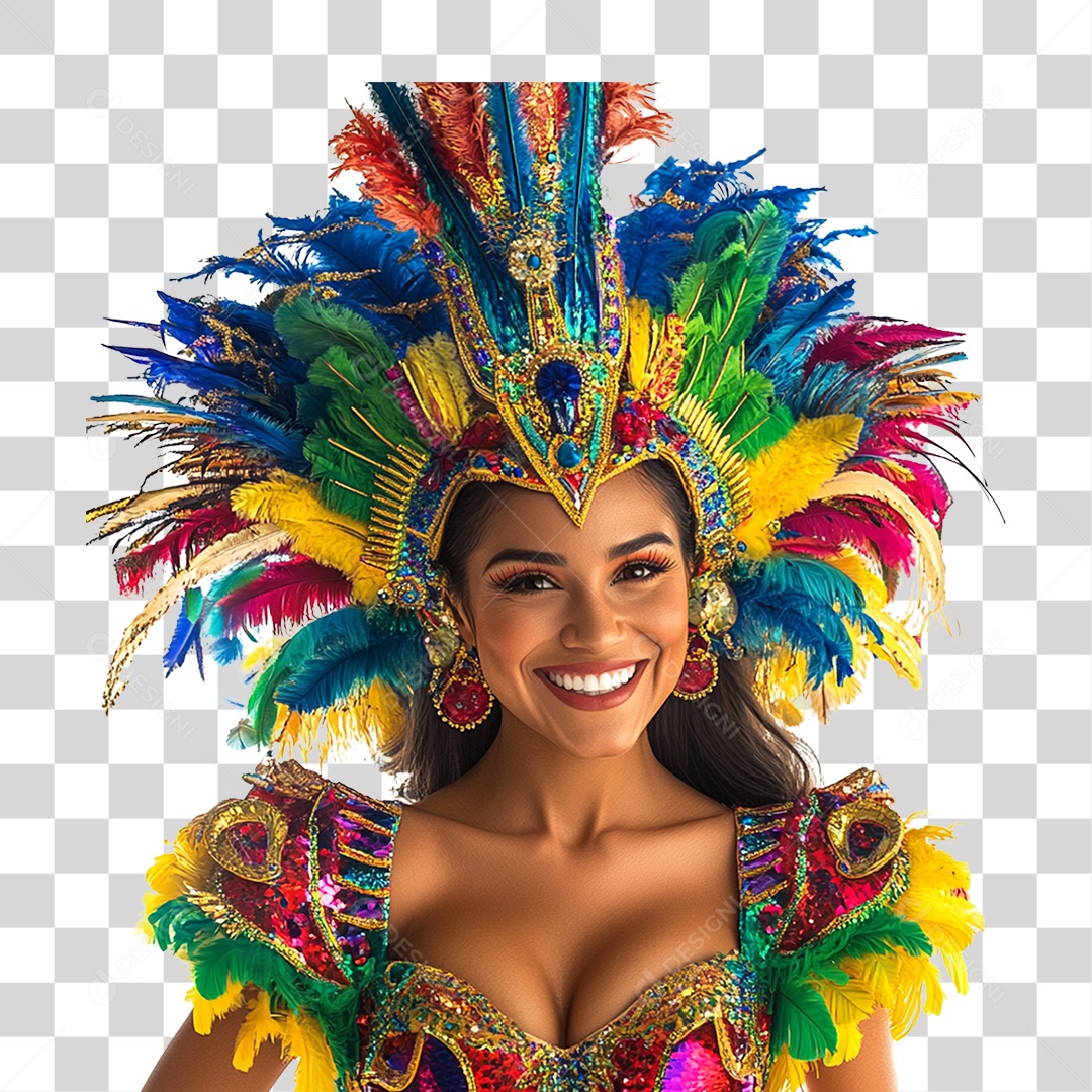 Mulher com Fantasia de Carnaval PNG Transparente