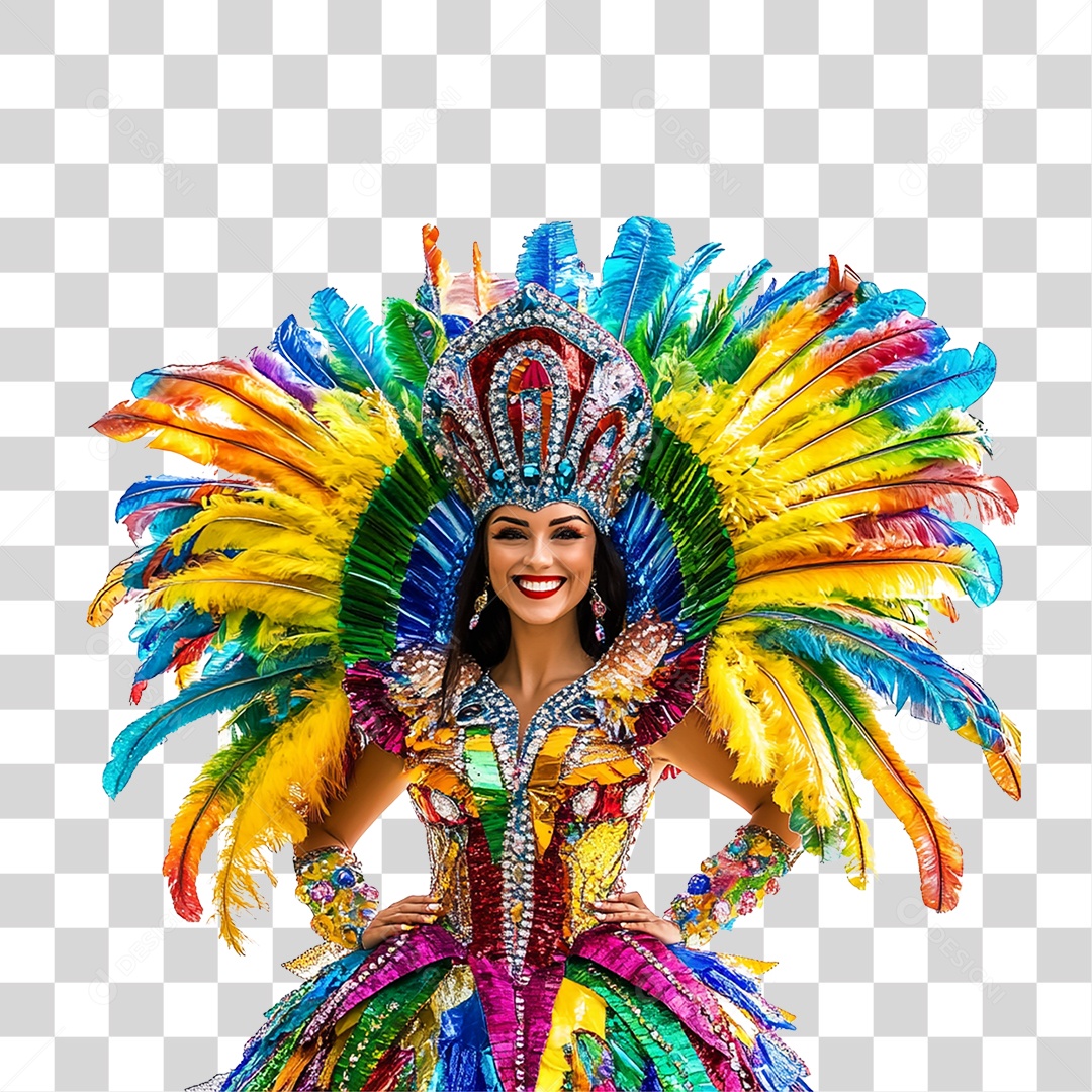Mulher com Fantasia de Carnaval PNG Transparente