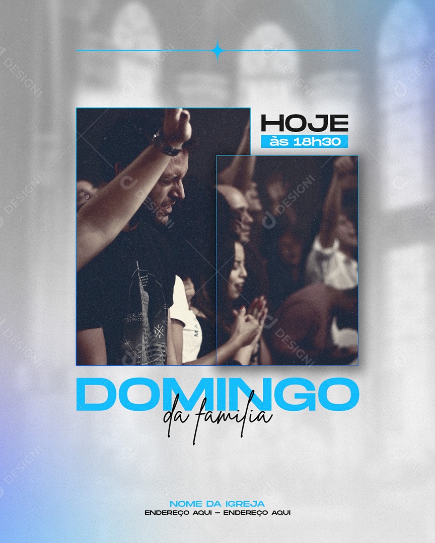 Flyer Gospel Domingo da Família Social Media PSD Editável