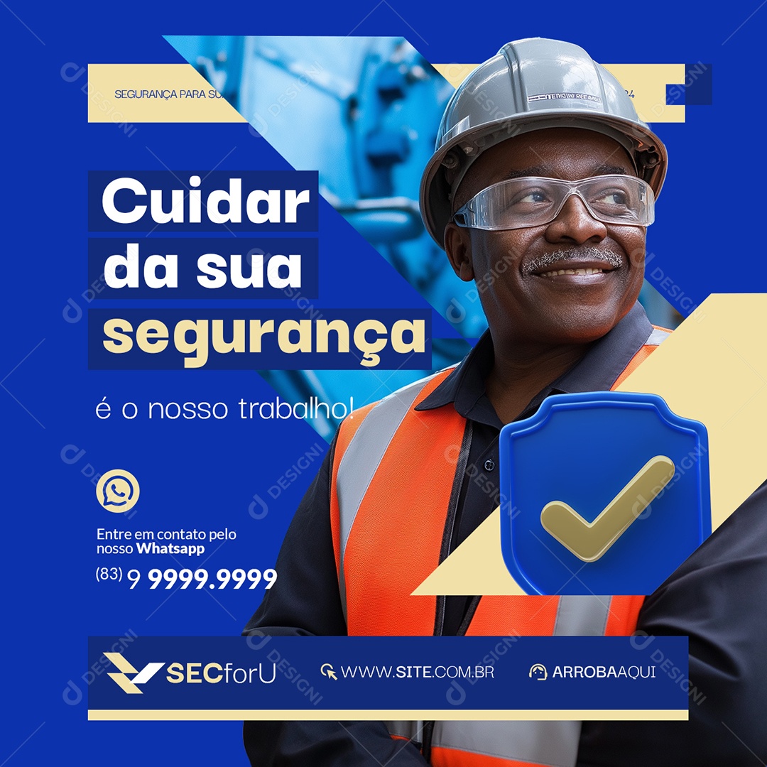 Técnico em Segurança do Trabalho Cuidar da Sua Segurança Social Media PSD Editável