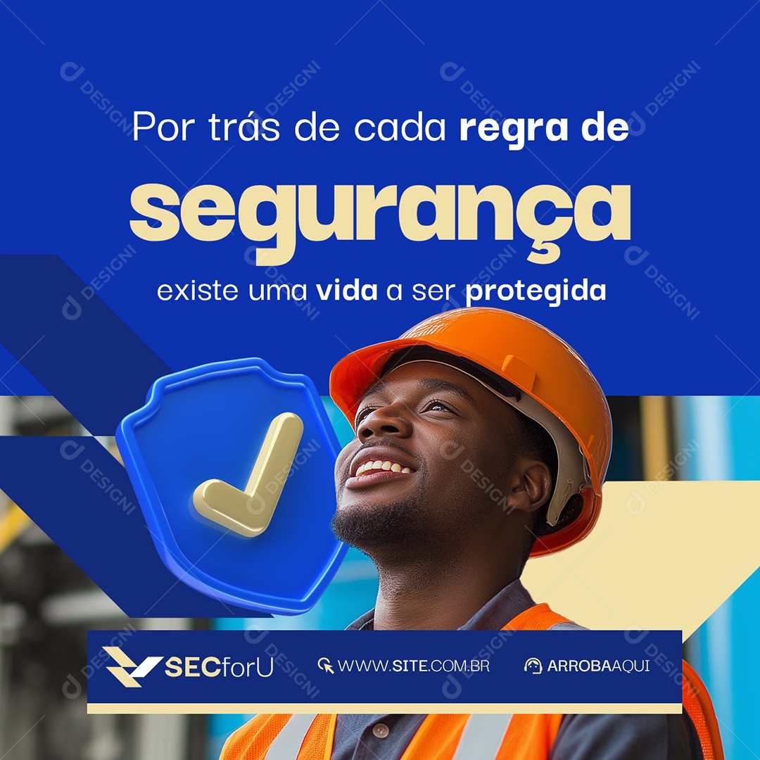 Técnico em Segurança do Trabalho Por Trás de Cada Regra Social Media PSD Editável