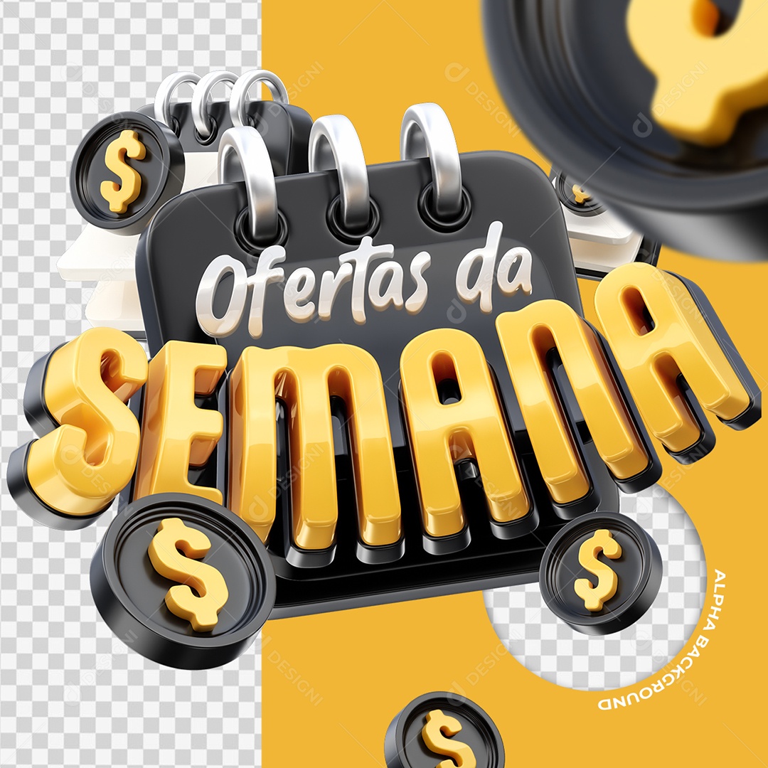 Ofertas da Semana Selo 3D para Composição PSD