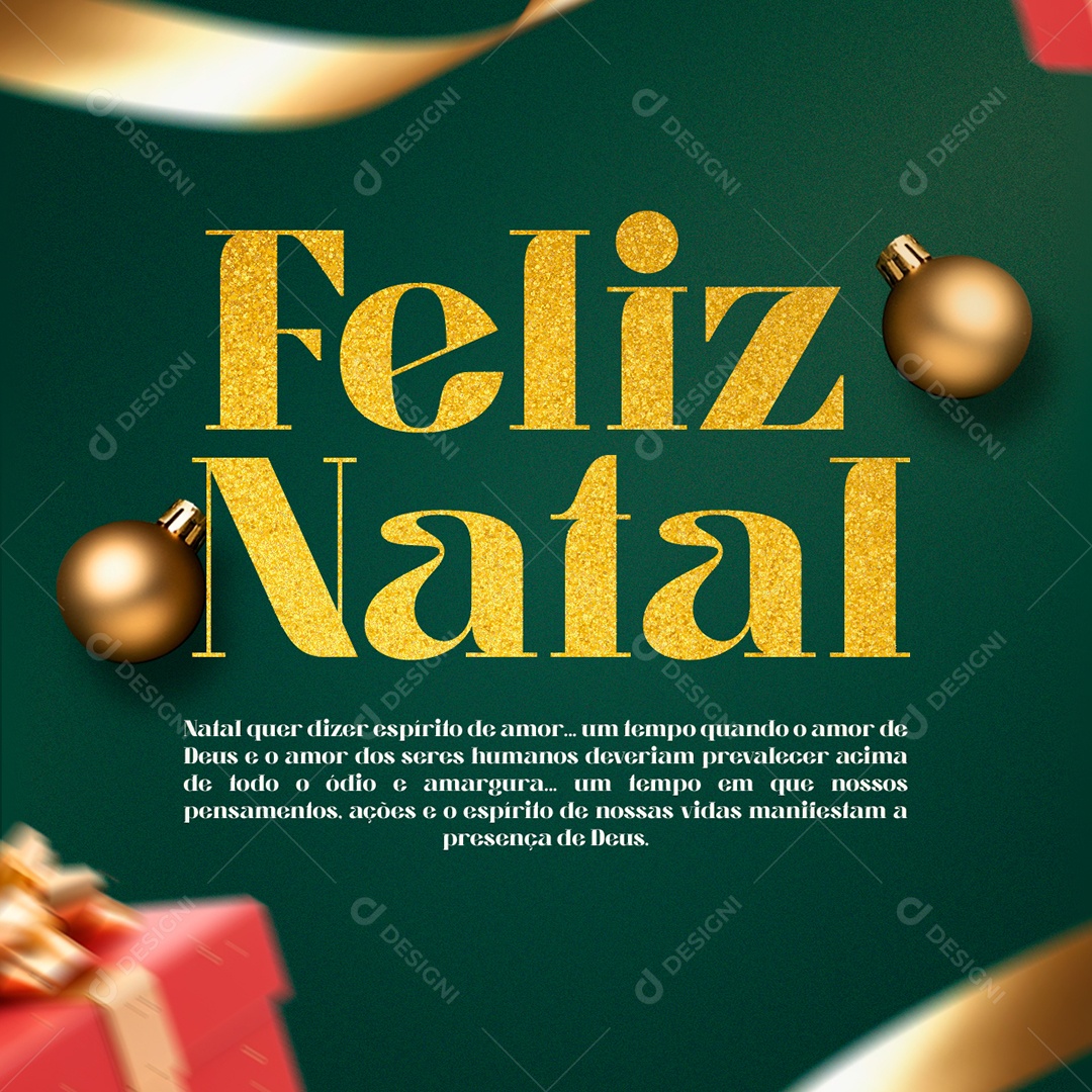Feliz Natal 25 de Dezembro Social Media PSD Editável
