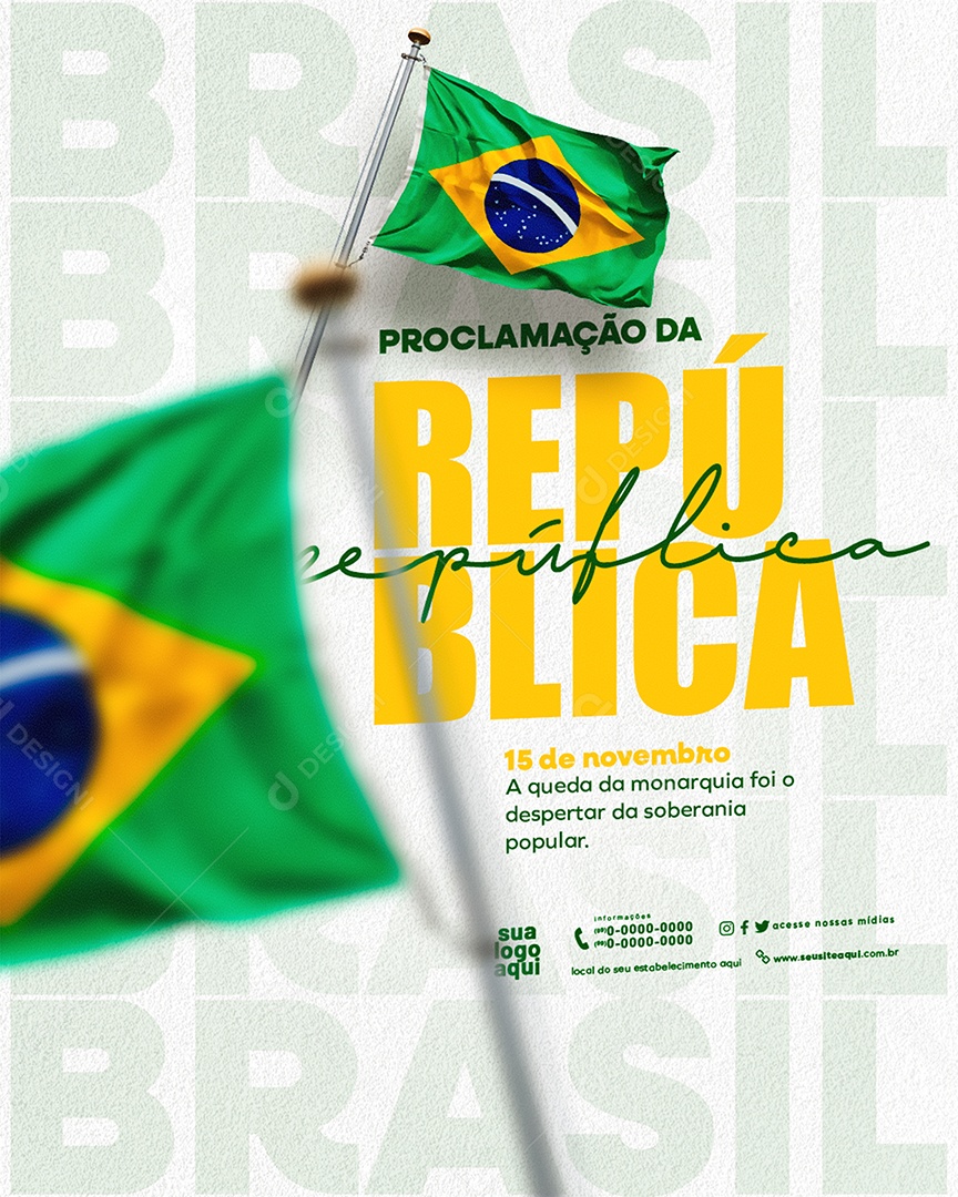Dia da Proclamação da República 15 De Novembro Social Media PSD Editável
