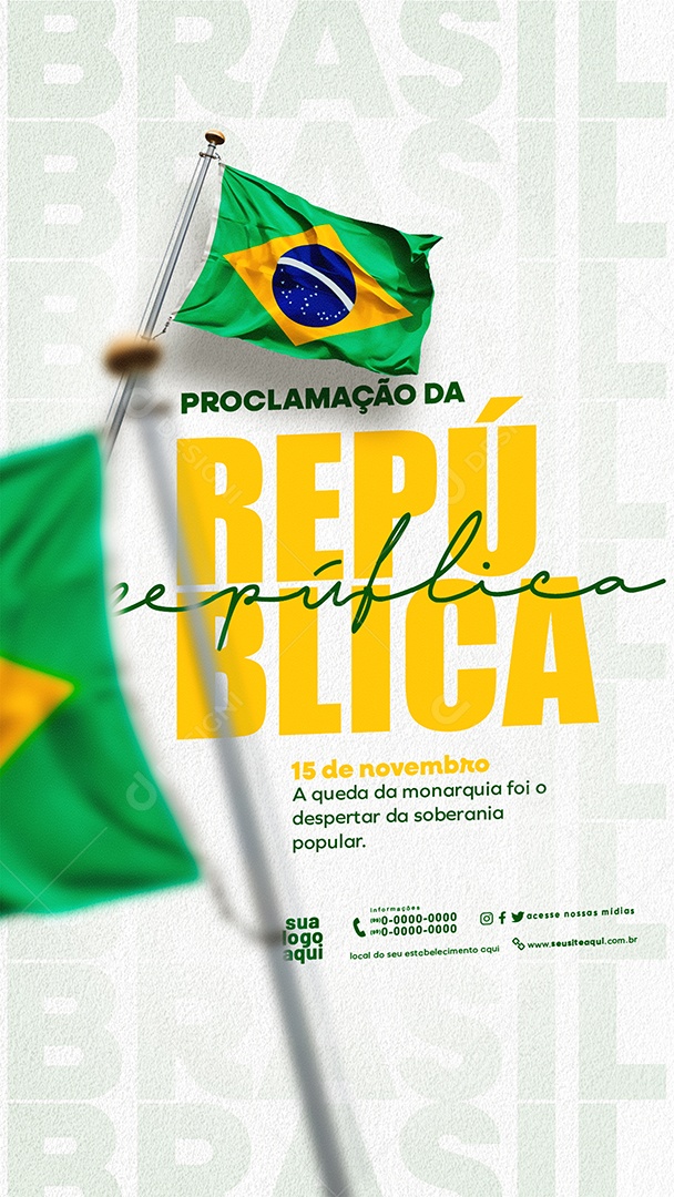 Story Dia da Proclamação da República 15 De Novembro Social Media PSD Editável