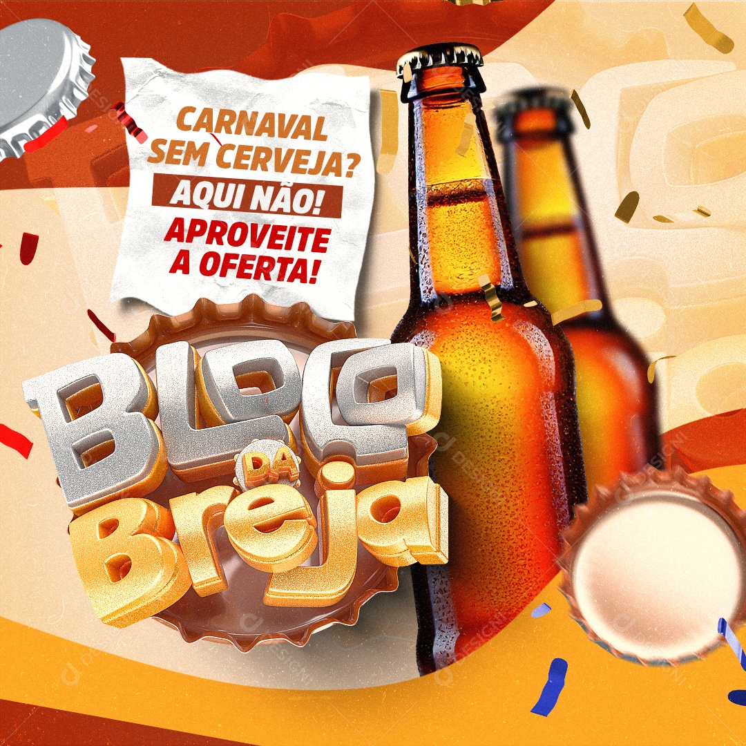 Cervejaria Bloco da Breja Cerveja Social Media PSD Editável