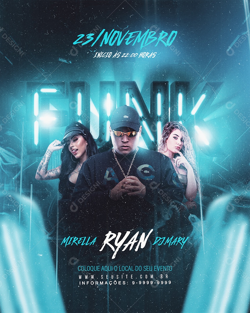 Flyer Próximos Shows MC Ryan Social Media PSD Editável
