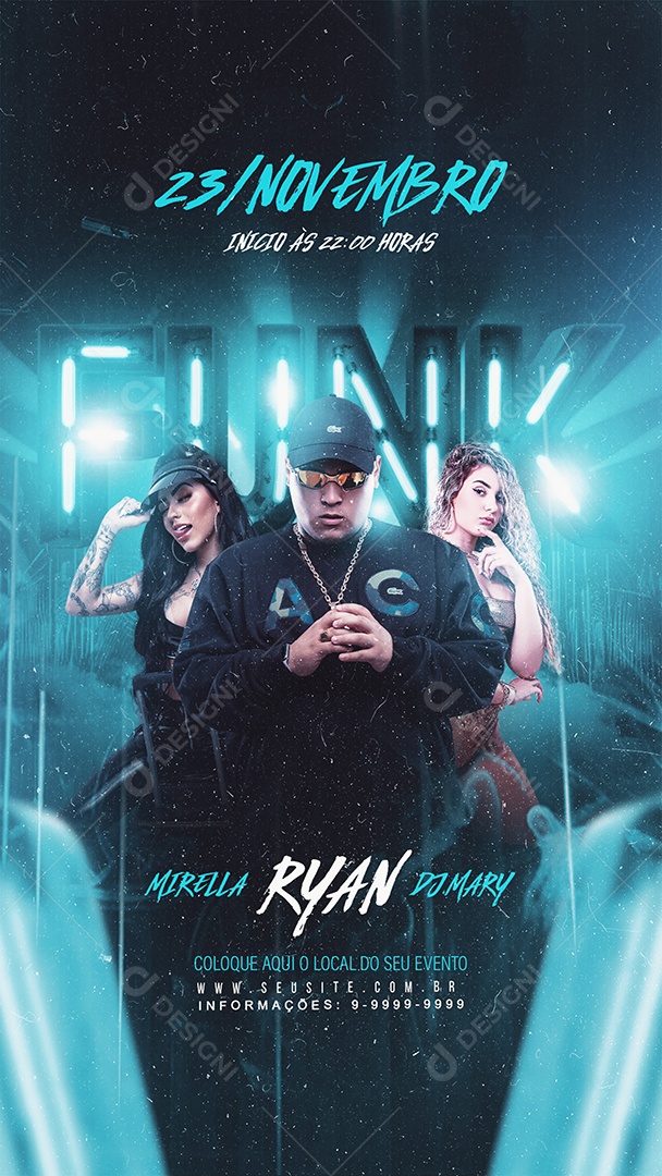 Story Flyer Próximos Shows MC Ryan Social Media PSD Editável