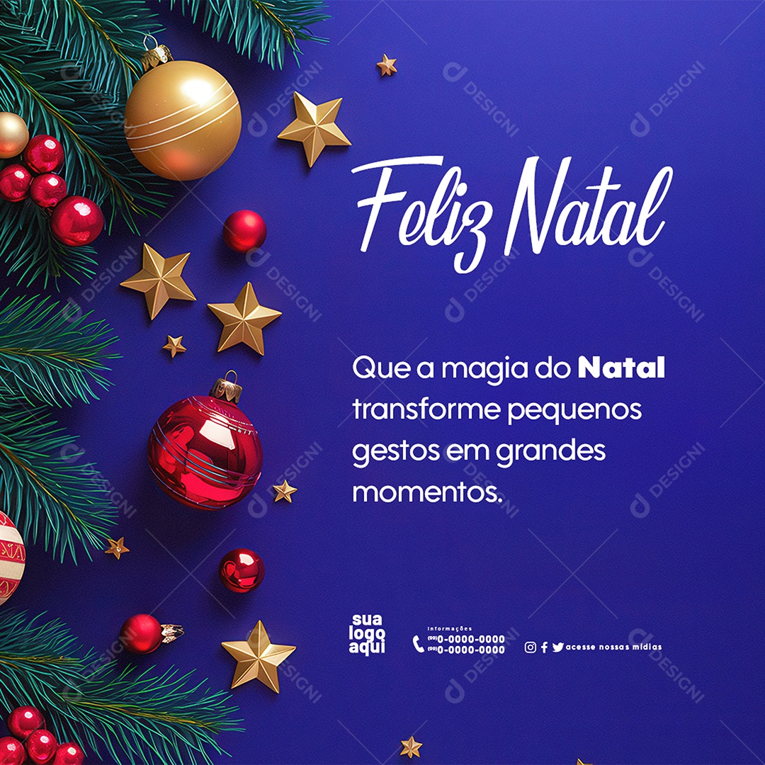 Feliz Natal 25 de Dezembro A Magia do Natal Social Media PSD Editável