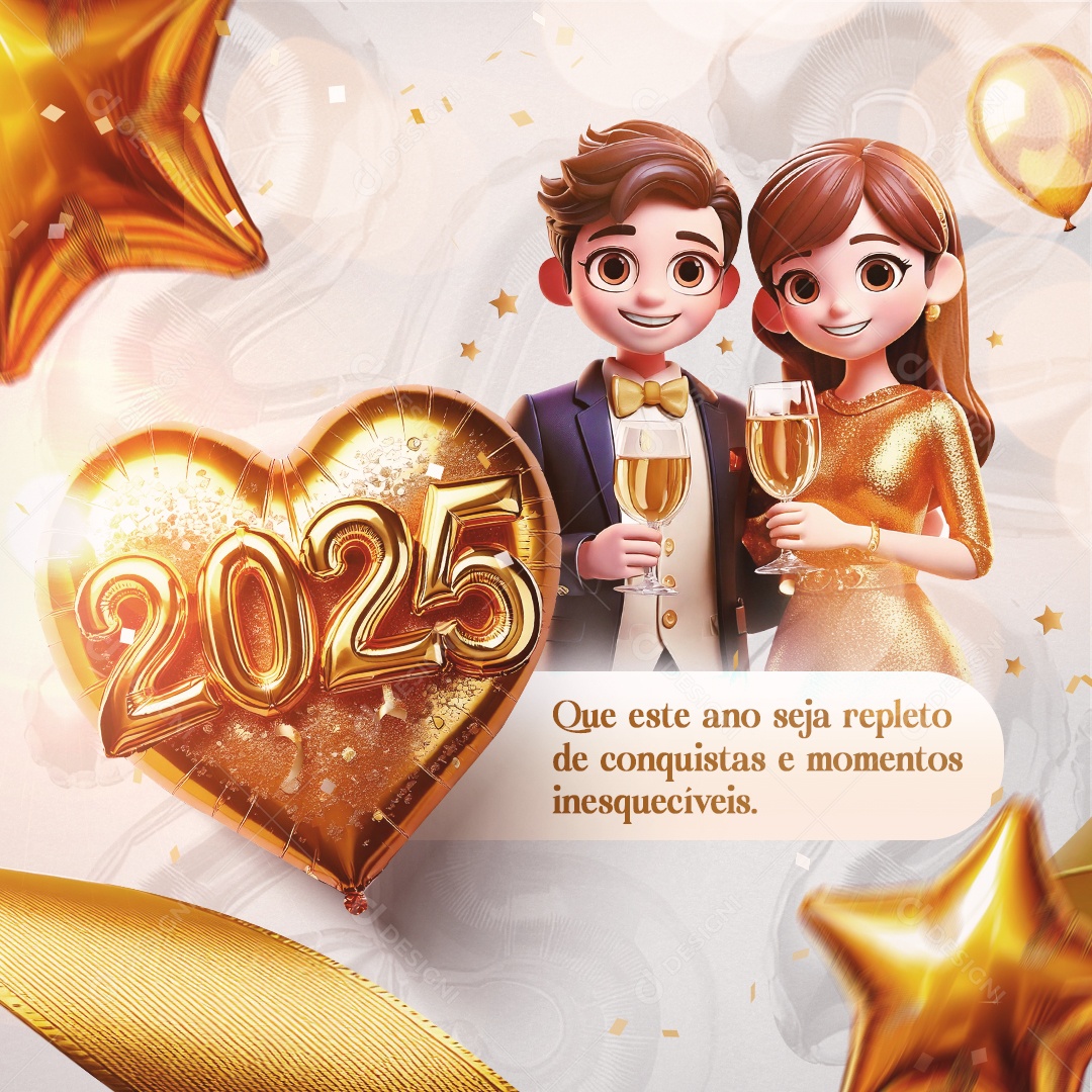 Feliz Ano Novo 01 de Janeiro Social Media PSD Editável