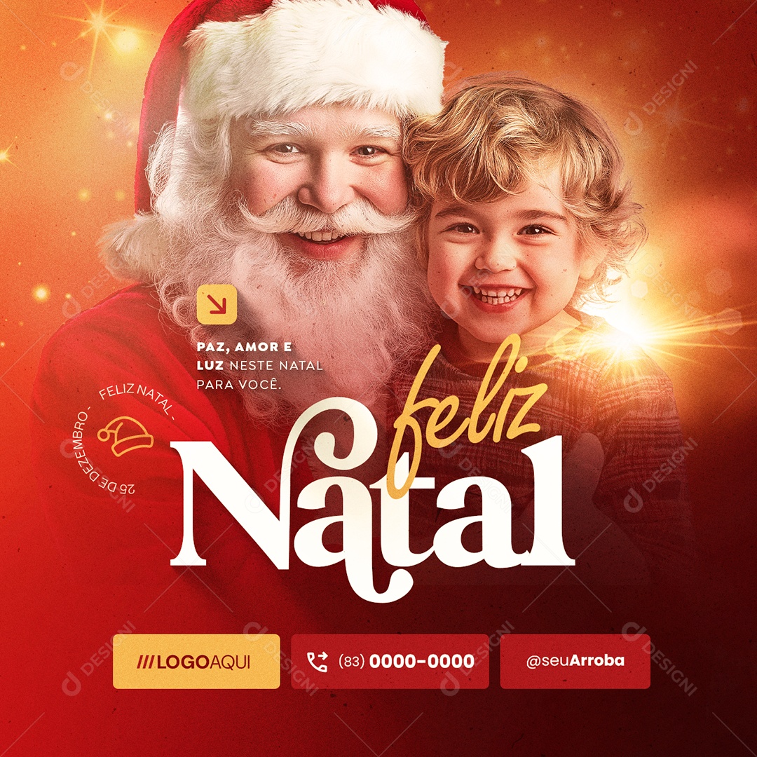 Feliz Natal 25 de Dezembro Social Media PSD Editável