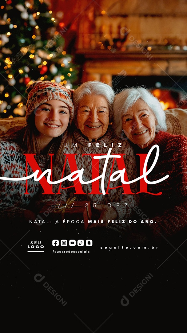 Story Social Media Um Feliz Natal 25 de Dezembro PSD Editável