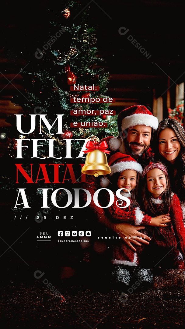 Story Feliz Natal 25 de Dezembro Social Media PSD Editável