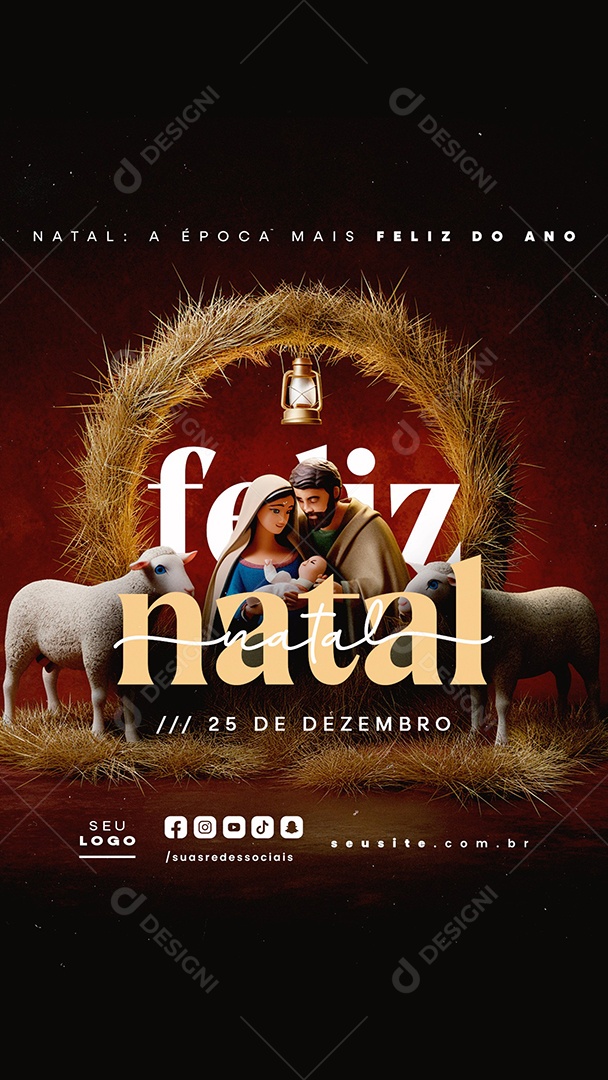 Story Merry Christmas Religious 25 December Social Media PSD Editable