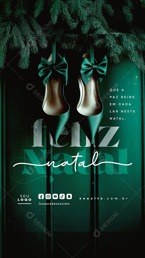 Story Feliz Natal 25 de Dezembro Loja de Sapatos Social Media PSD Editável