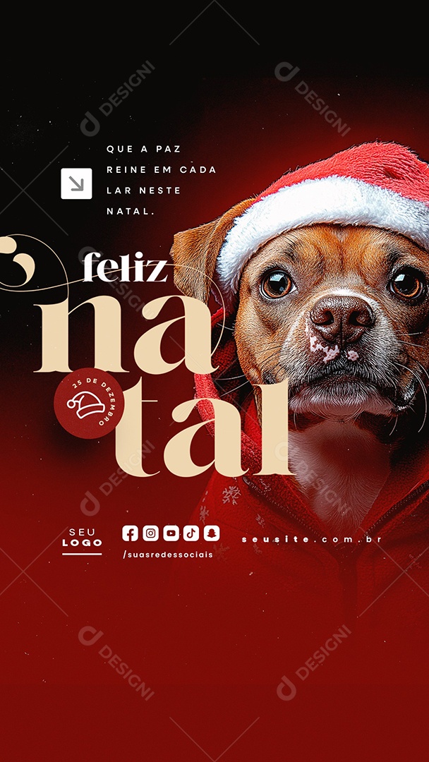 Story Feliz Natal 25 de Dezembro Pet Shop Social Media PSD Editável