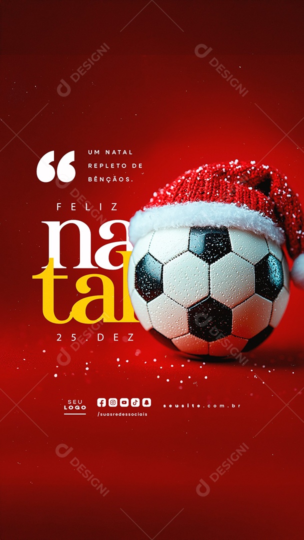 Story Feliz Natal 25 de Dezembro Futebol Social Media PSD Editável