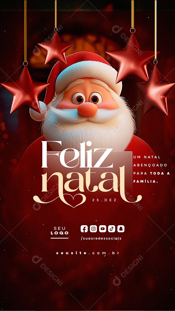 Story Feliz Natal 25 de Dezembro Um Natal Abençoado Social Media PSD Editável