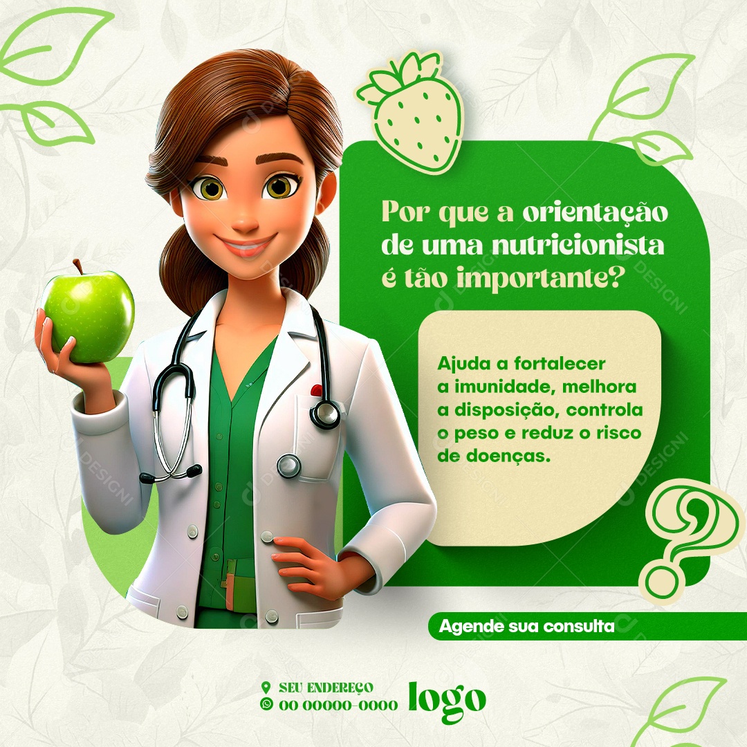 Nutricionista Orientação Social Media PSD Editável