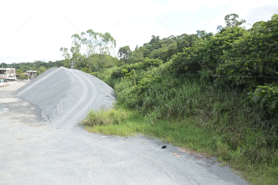 Vista panorâmica sobre minério de ferro