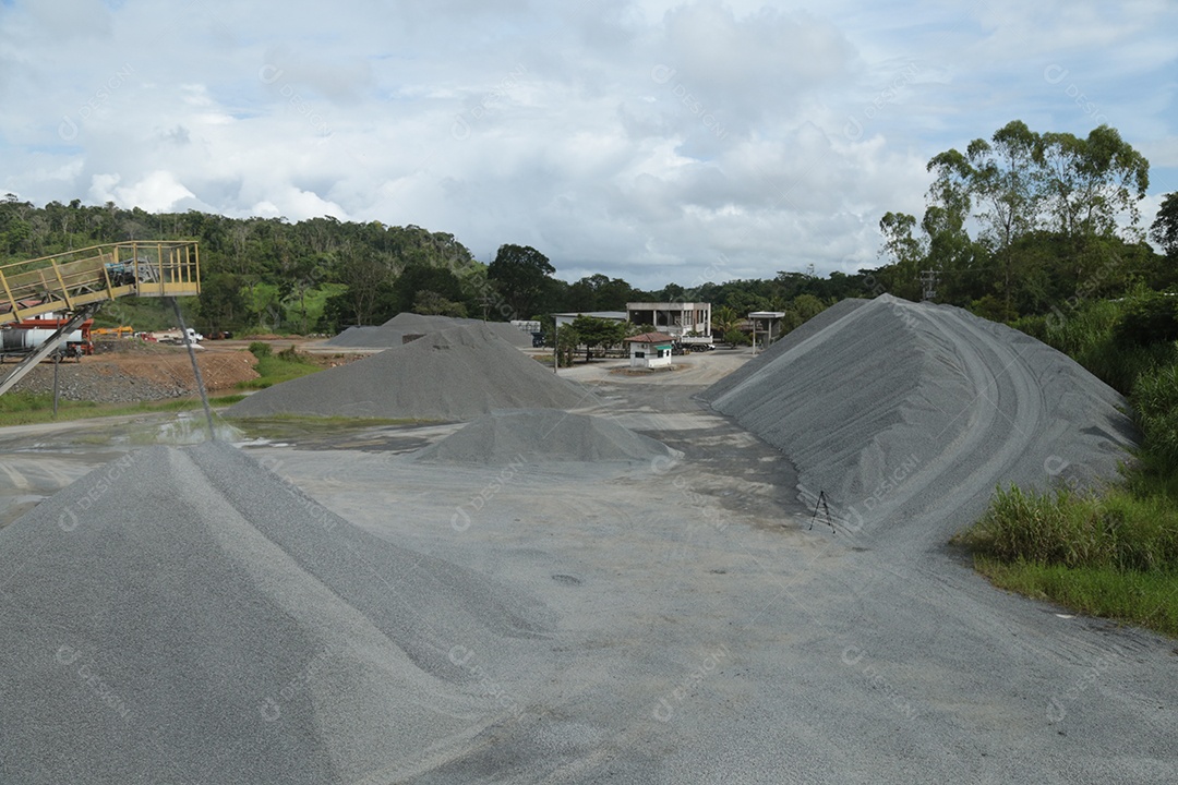 Vista panorâmica sobre minério de ferro