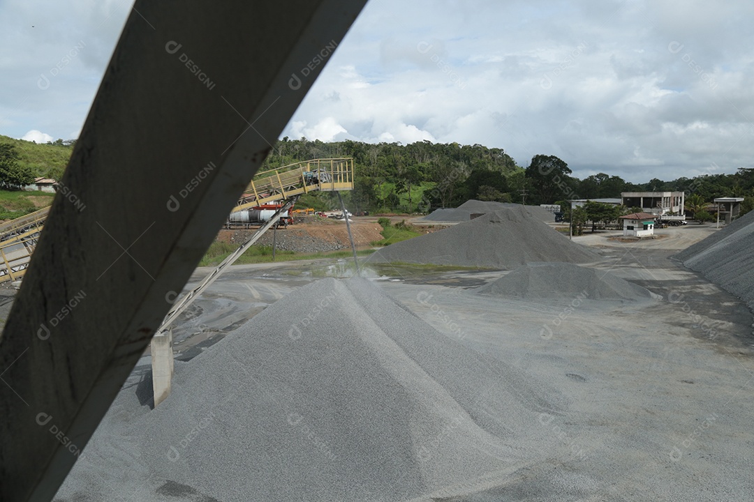 Vista panorâmica sobre minério de ferro