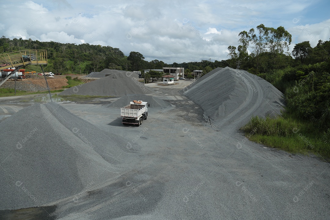 Vista panorâmica sobre minério de ferro