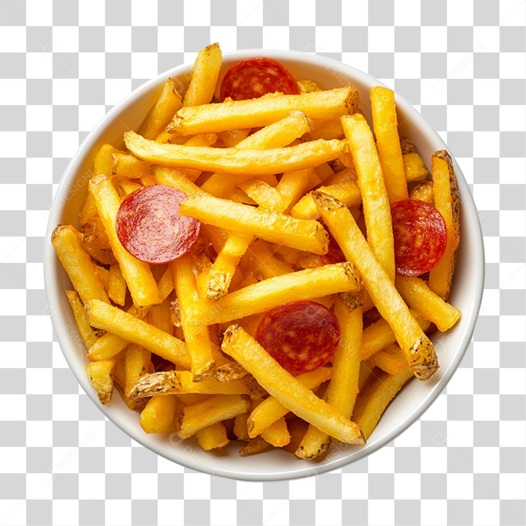 Porção de Batatas Fritas PNG Transparente