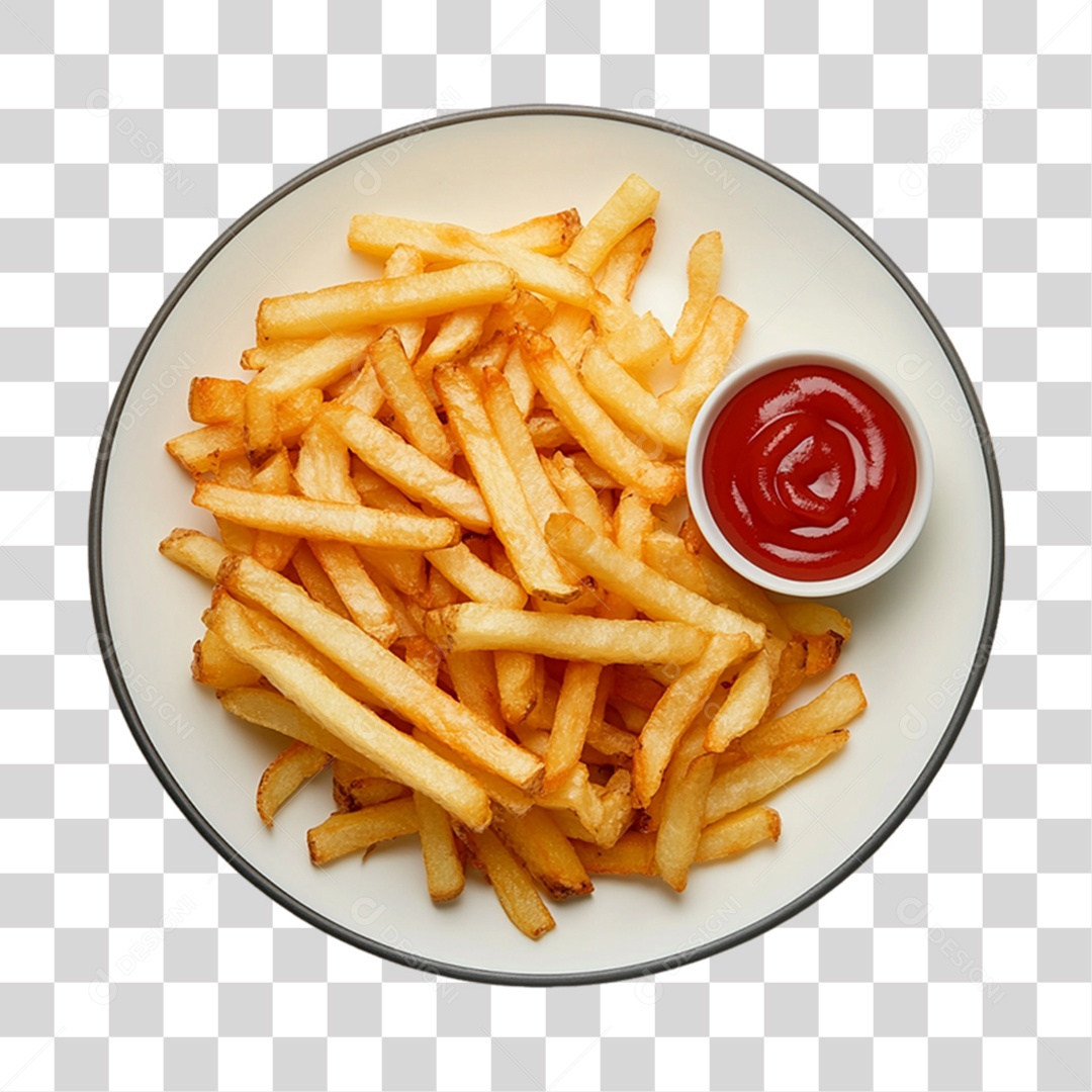 Porção de Batatas Fritas PNG Transparente