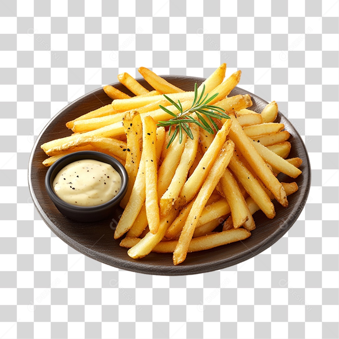 Porção de Batatas Fritas PNG Transparente