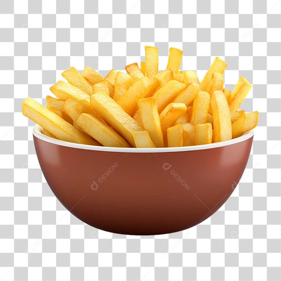 Porção de Batatas Fritas PNG Transparente