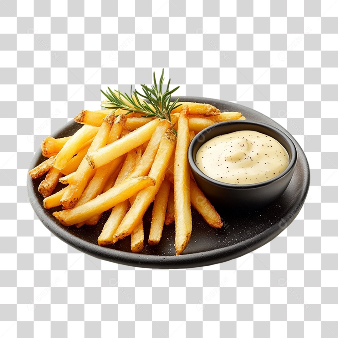 Porção de Batatas Fritas PNG Transparente