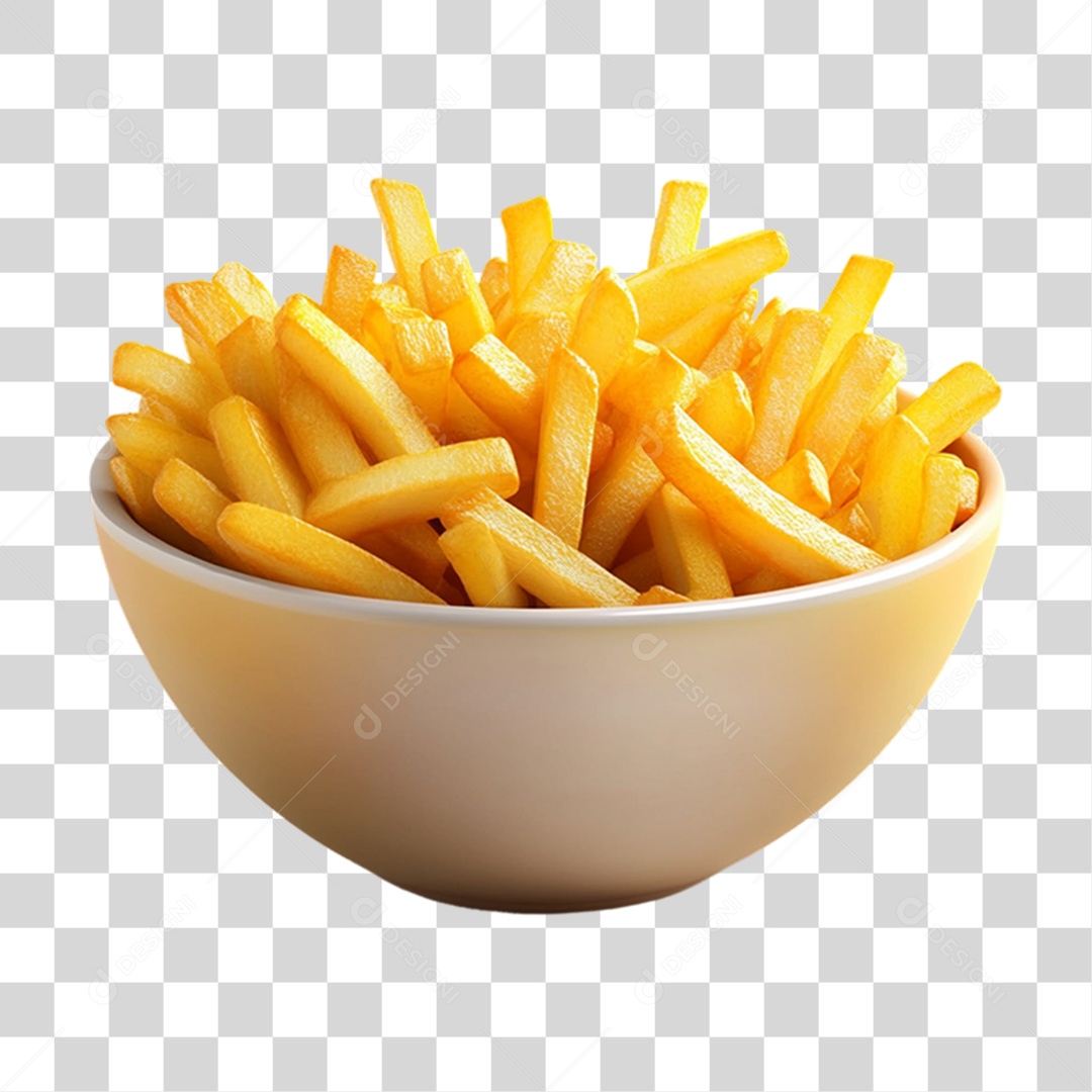 Porção de Batatas Fritas PNG Transparente