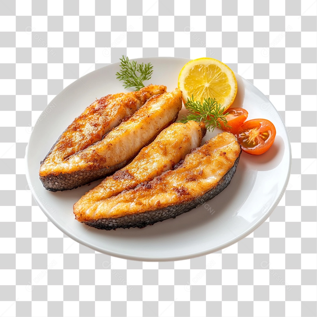 Porção de Peixe Frito PNG Transparente