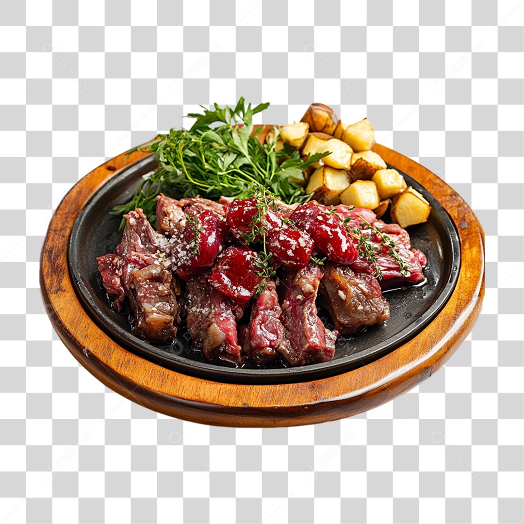 Porção com Pedaços de Carne PNG Transparente