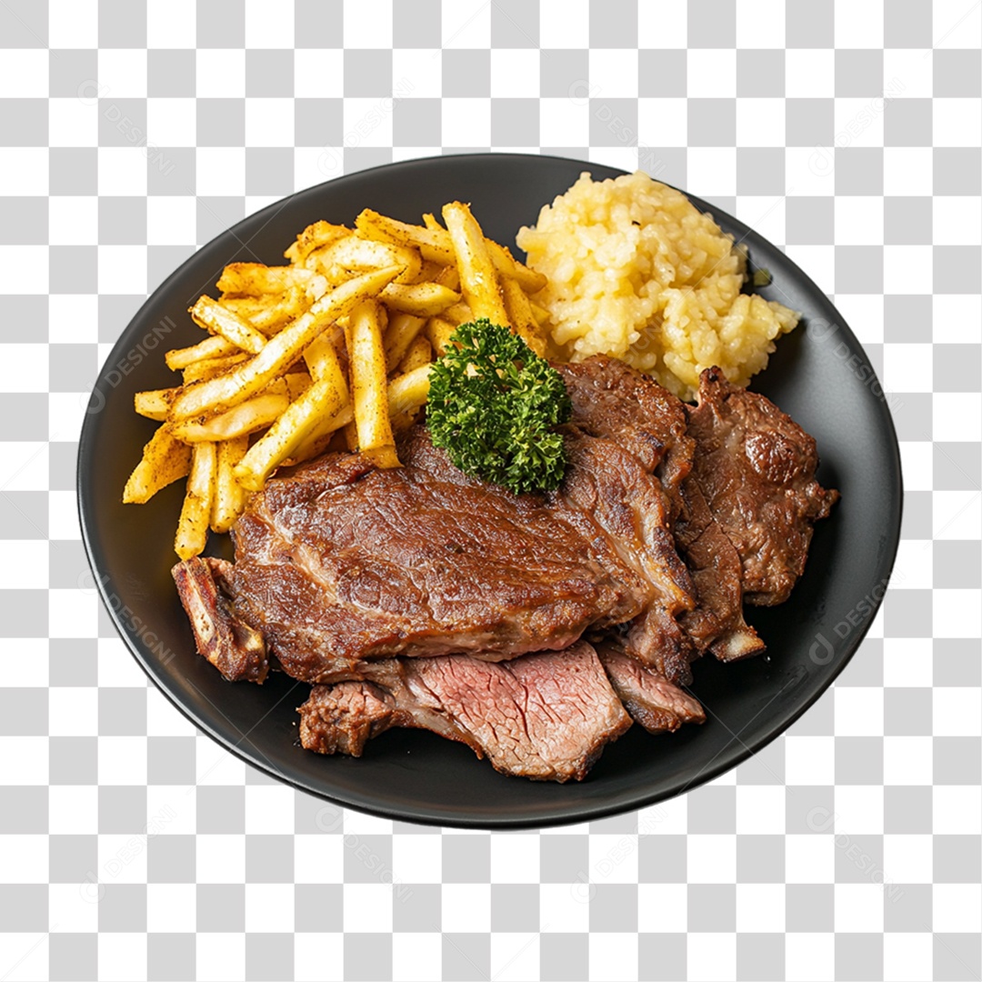 Porção com Pedaços de Carne PNG Transparente
