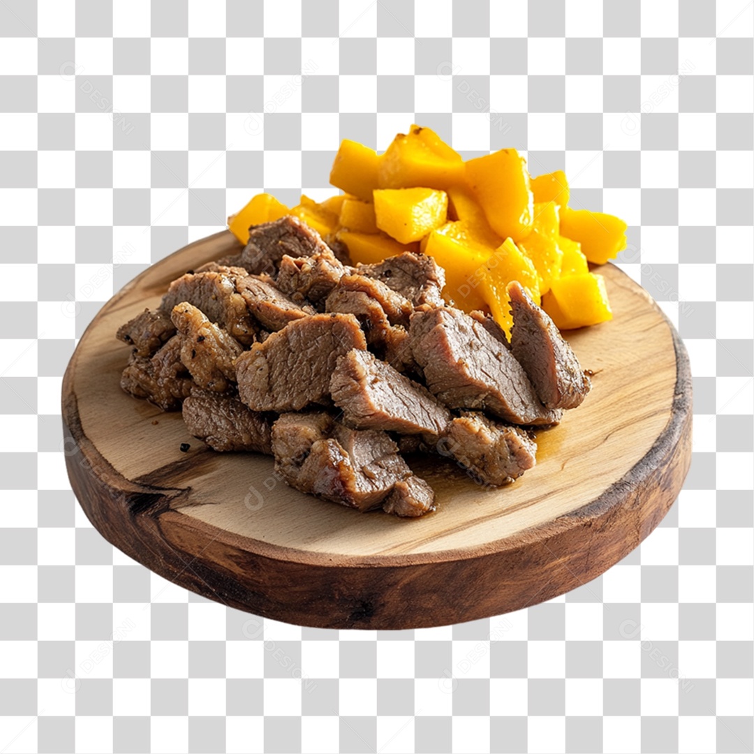 Porção com Pedaços de Carne PNG Transparente