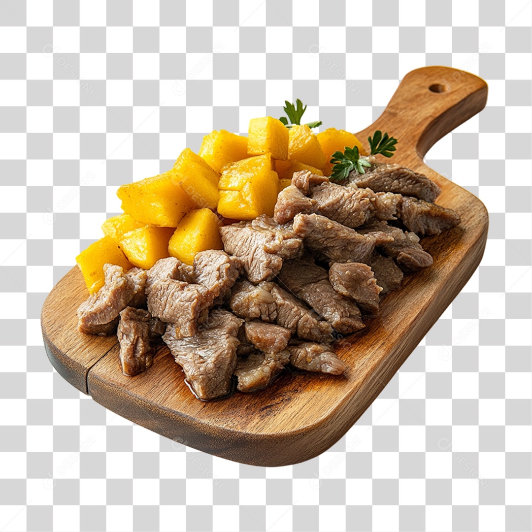Porção com Pedaços de Carne PNG Transparente