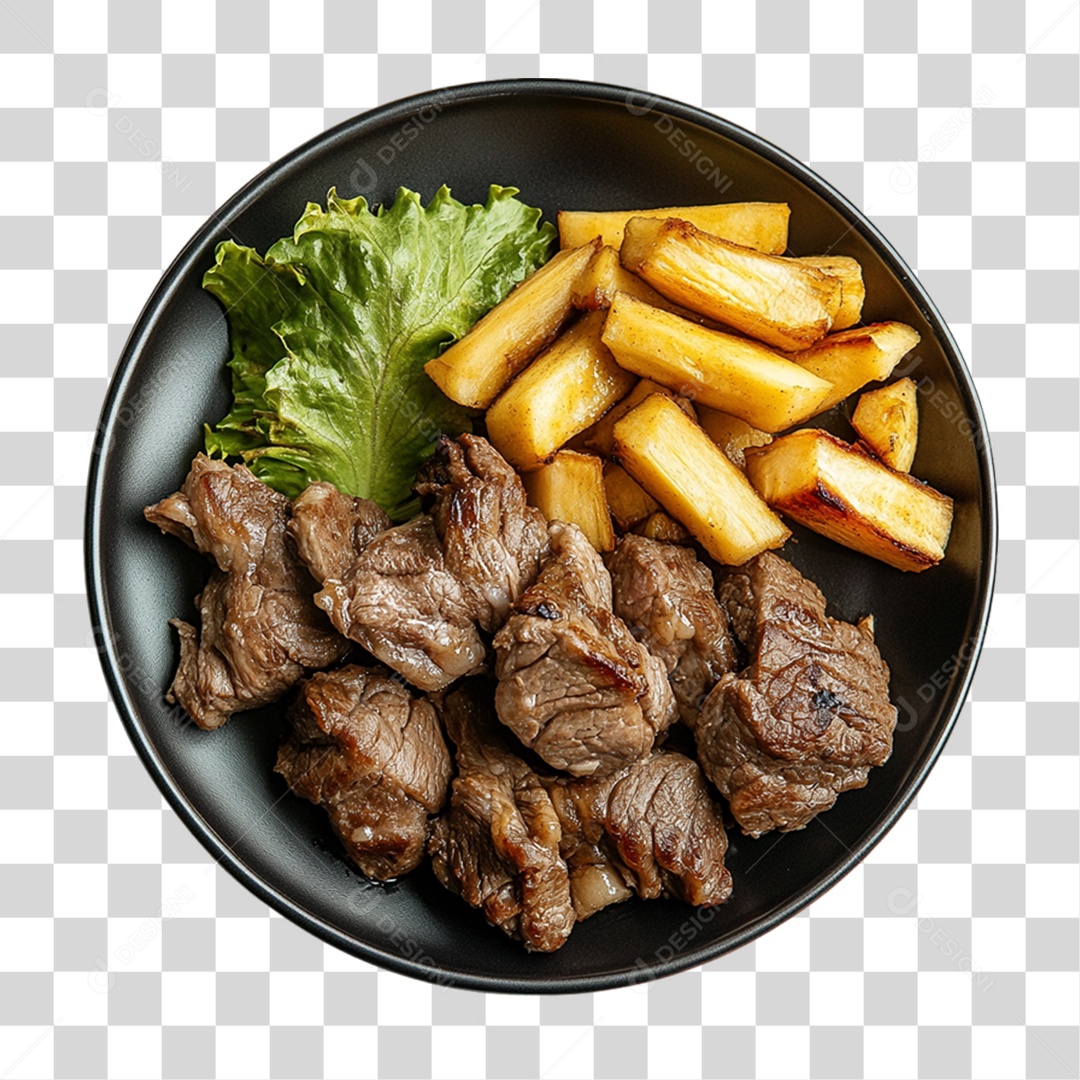 Porção com Pedaços de Carne PNG Transparente