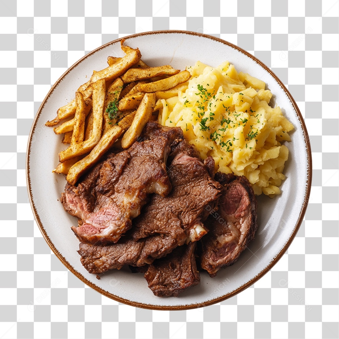 Porção com Pedaços de Carne PNG Transparente