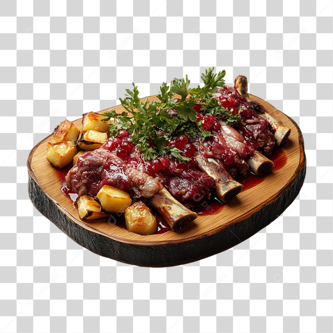 Porção com Pedaços de Carne PNG Transparente