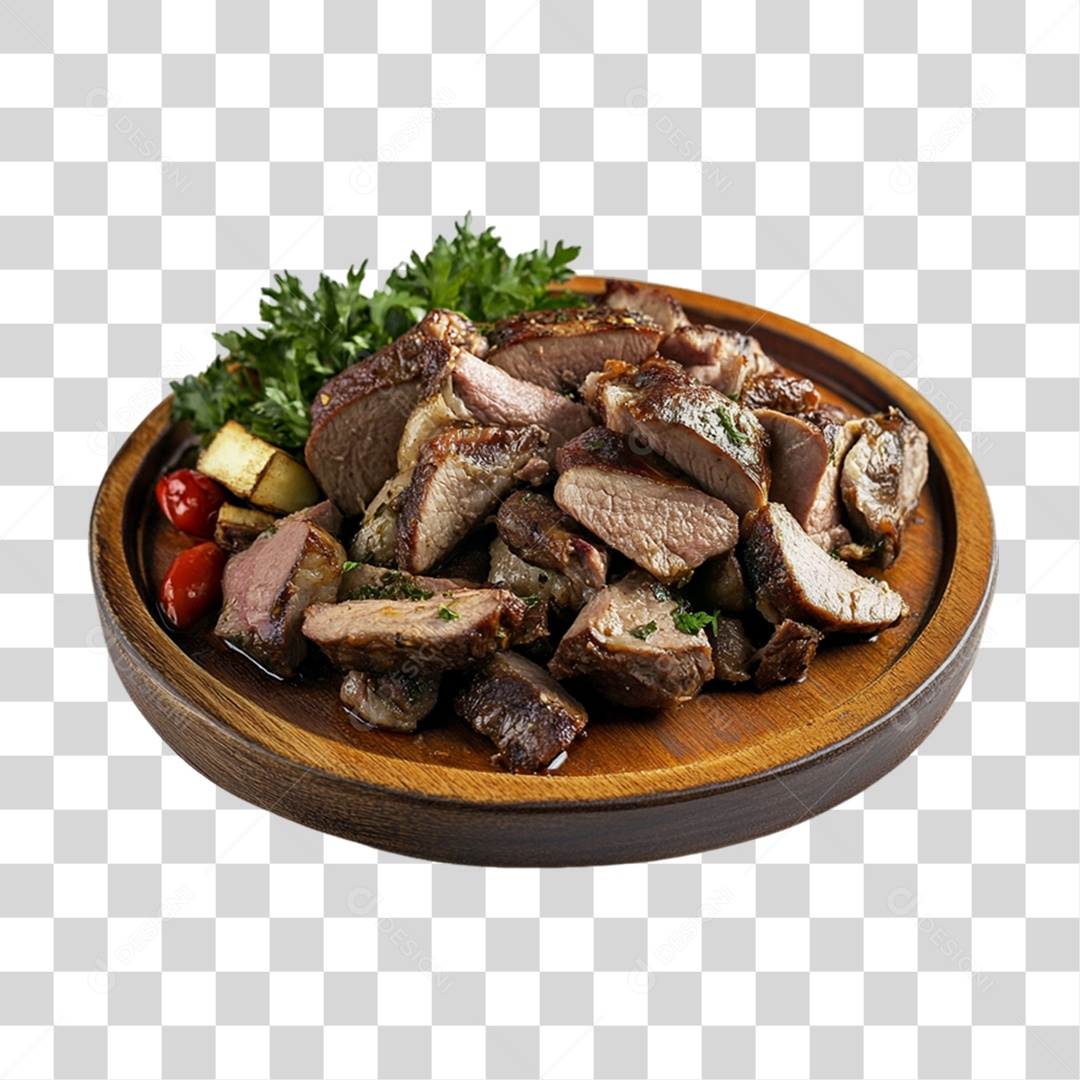 Porção com Pedaços de Carne PNG Transparente