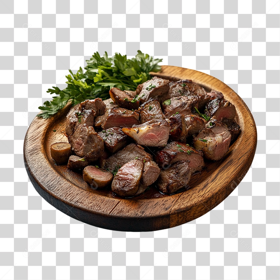 Porção com Pedaços de Carne PNG Transparente
