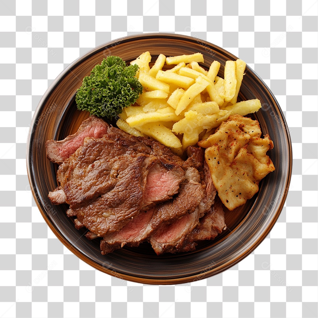 Porção com Pedaços de Carne PNG Transparente