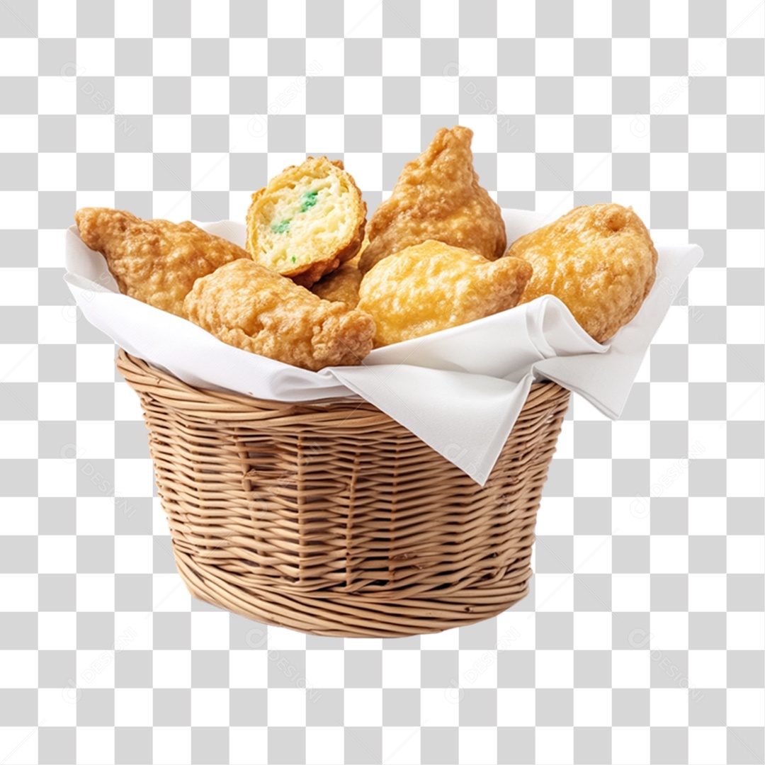 Porção de Salgados Fritos PNG Transparente