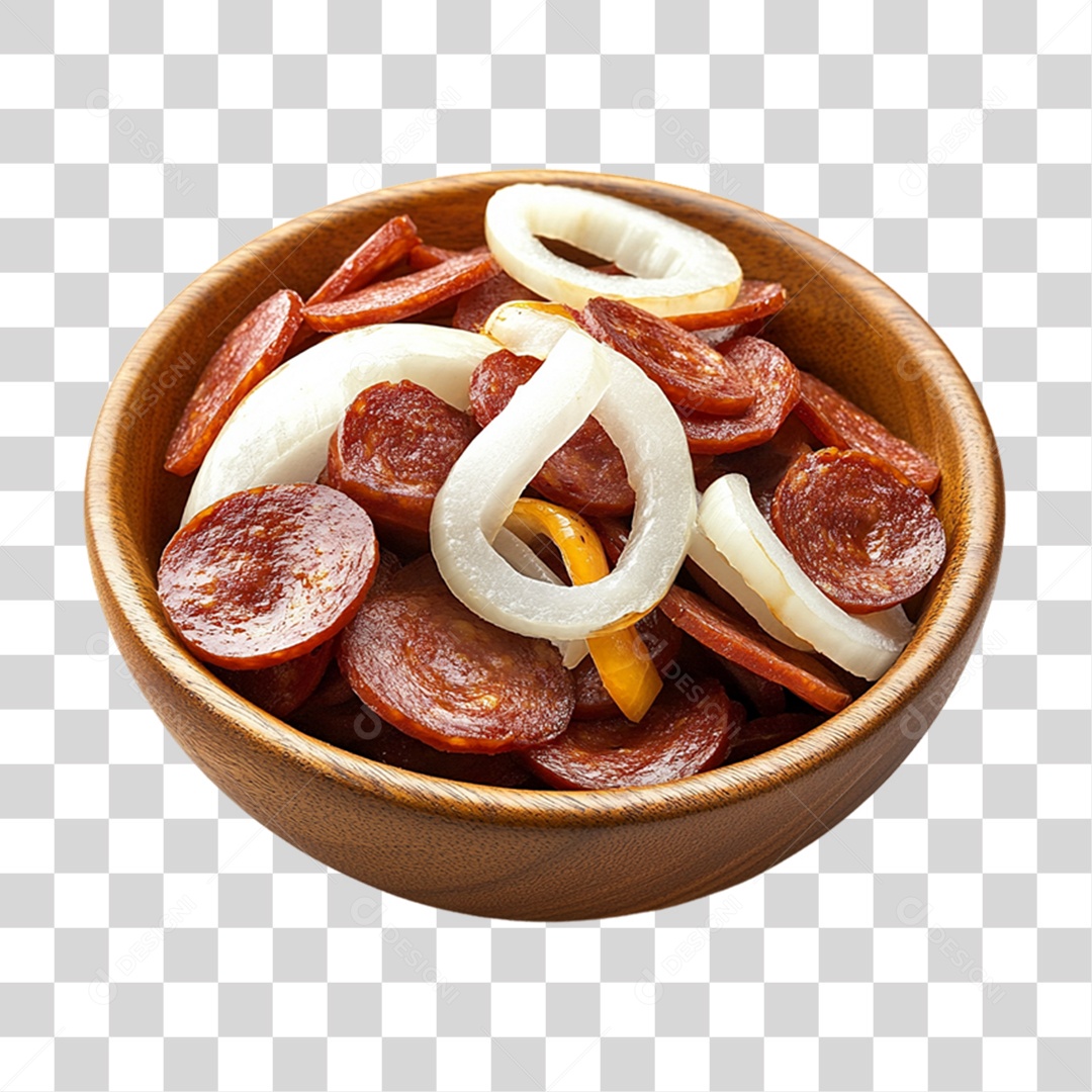 Porção com Pedaços de Linguiças PNG Transparente