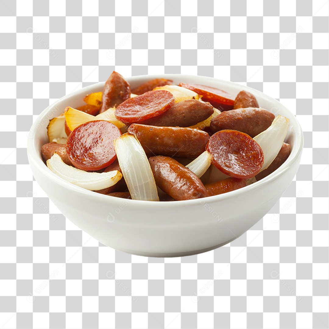 Porção com Pedaços de Linguiças PNG Transparente