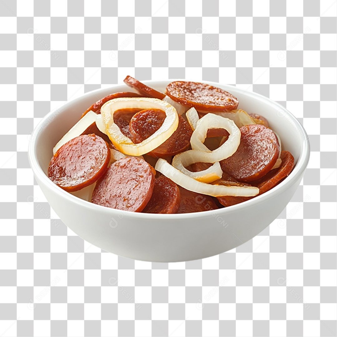 Porção com Pedaços de Linguiças PNG Transparente