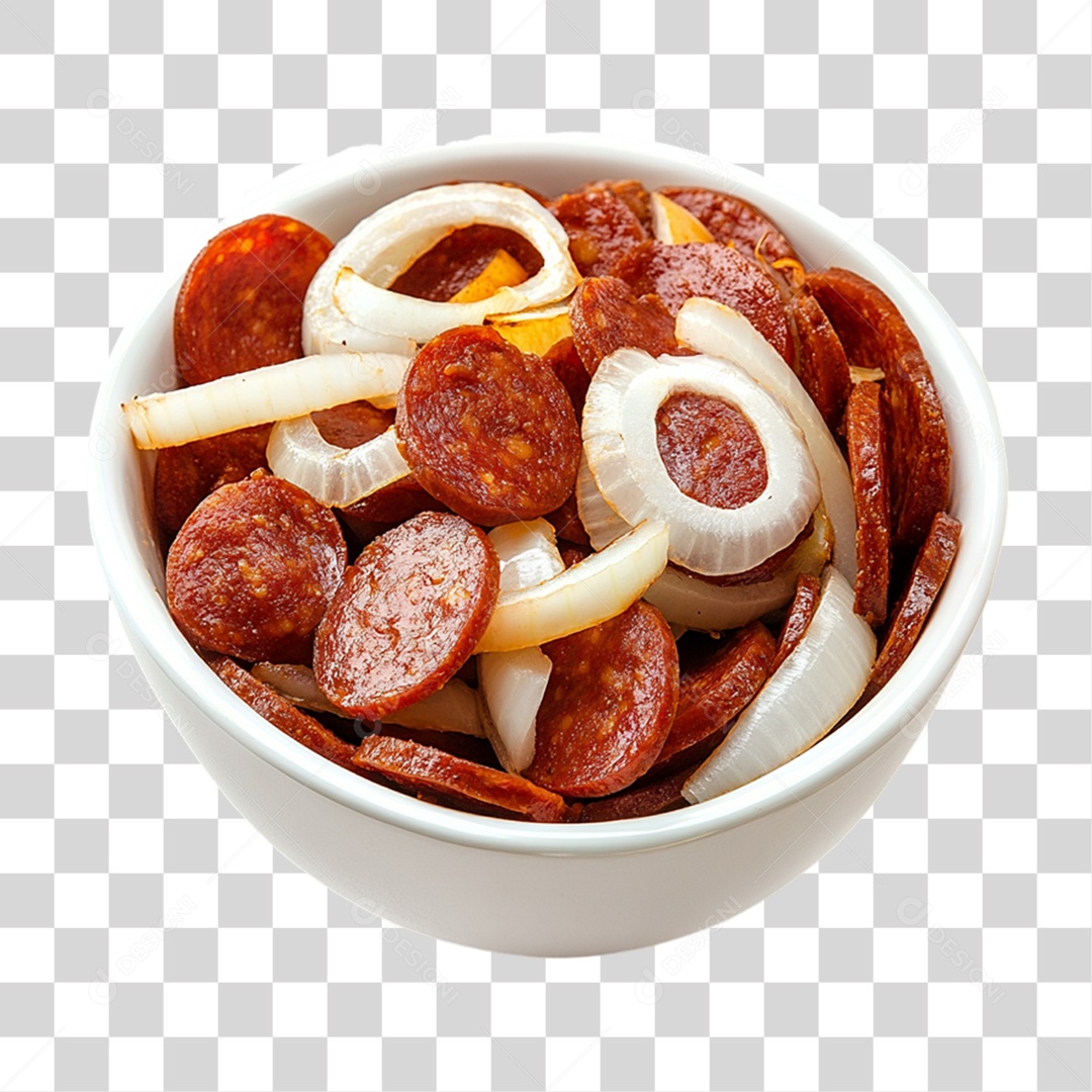 Porção com Pedaços de Linguiças PNG Transparente